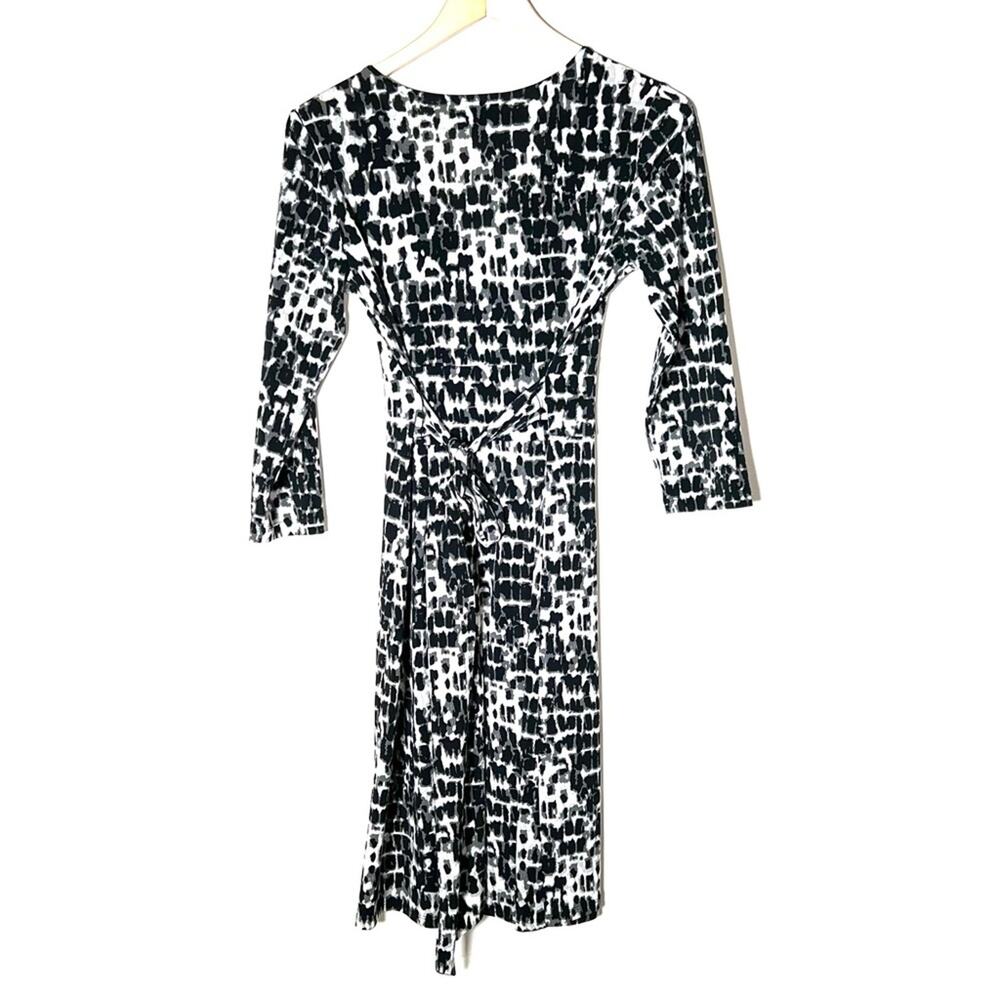 Loft black and white long sleeve wrap dress size XS B156 - Picture 6 of 6